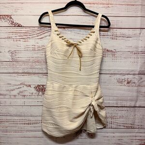 Rotita Jacquard Beige Swimdress